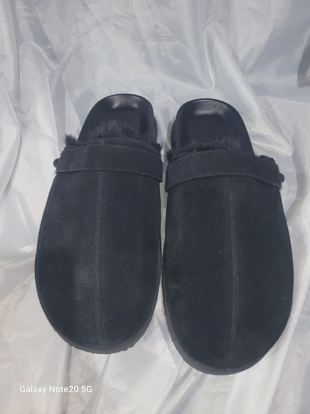 Kurt Geiger London Black Suede Faux Fur Lined Mule Slippers Size 47